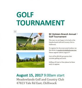 BC Holsteins Branch | Annual Golf Tournament
